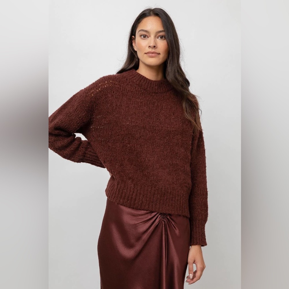NWT RAILS Reagan Alapaca Wool Sweater in Raisin Size M